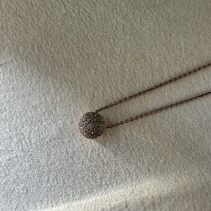 Diamond and rose gold necklace (16”)